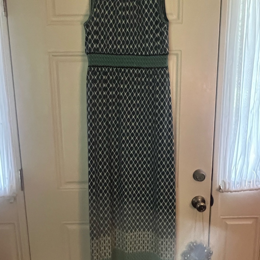 Beautiful Navy and Green Dress